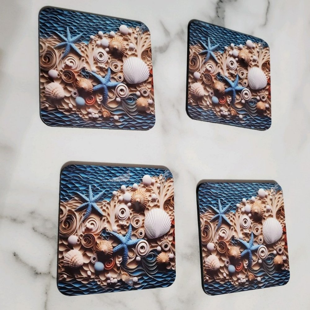 3D Sea Shells Coasters - Picture 1 of 8